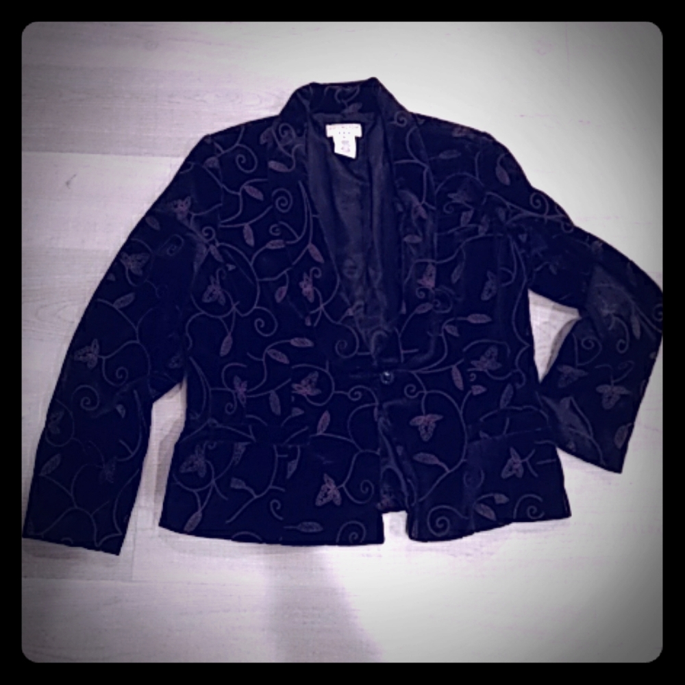 Covington leafy velvet blazer